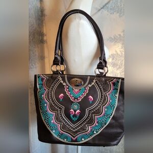 American Bling By Montana West Embroiderd Bag